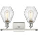 Ballston Cindyrella 2 Light 16 inch White and Polished Chrome Bath Vanity Light Wall Light in Incandescent, Seedy Glass