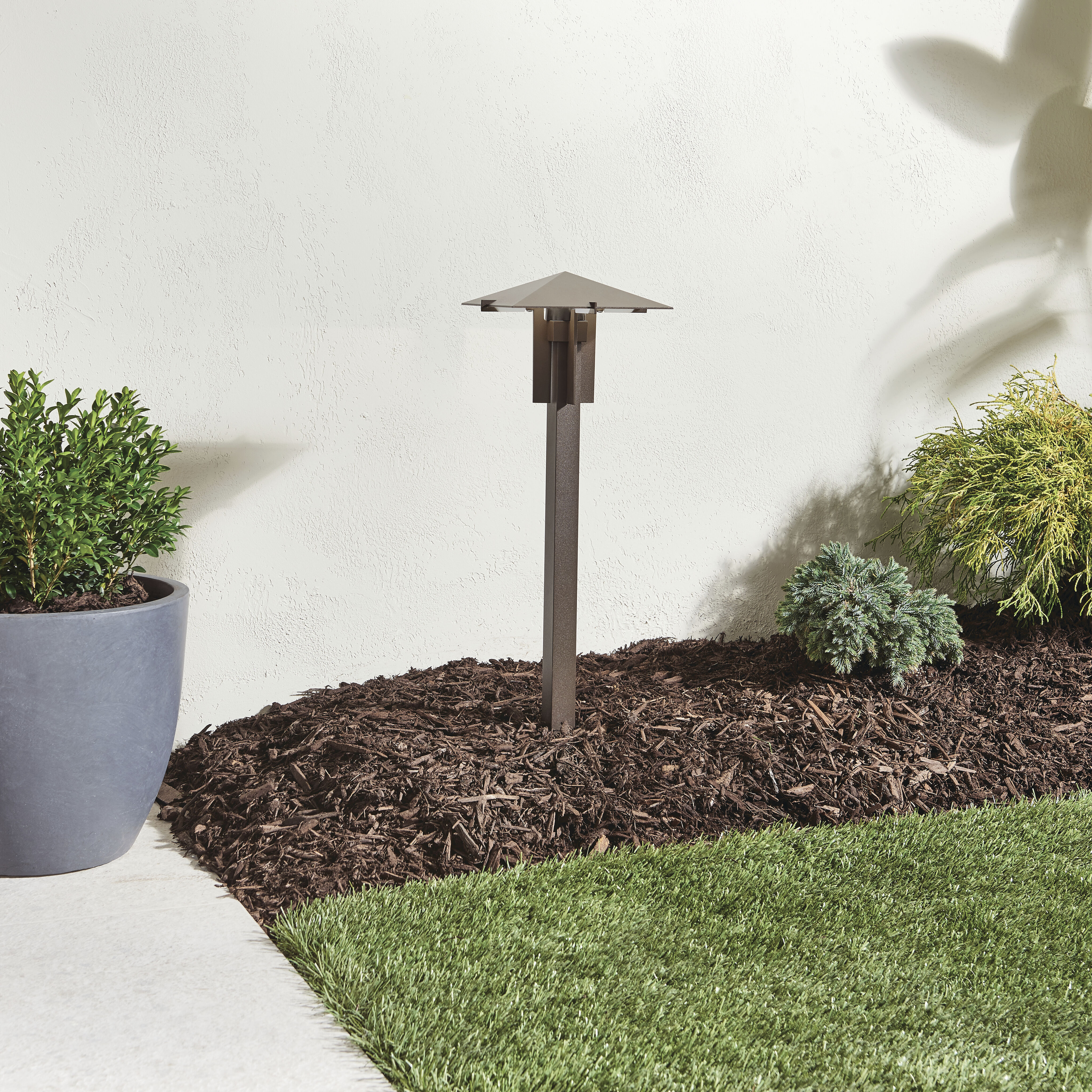 Forged 12 2.00 watt Textured Architectural Bronze Landscape 12V LED Path/Spread in 2700K