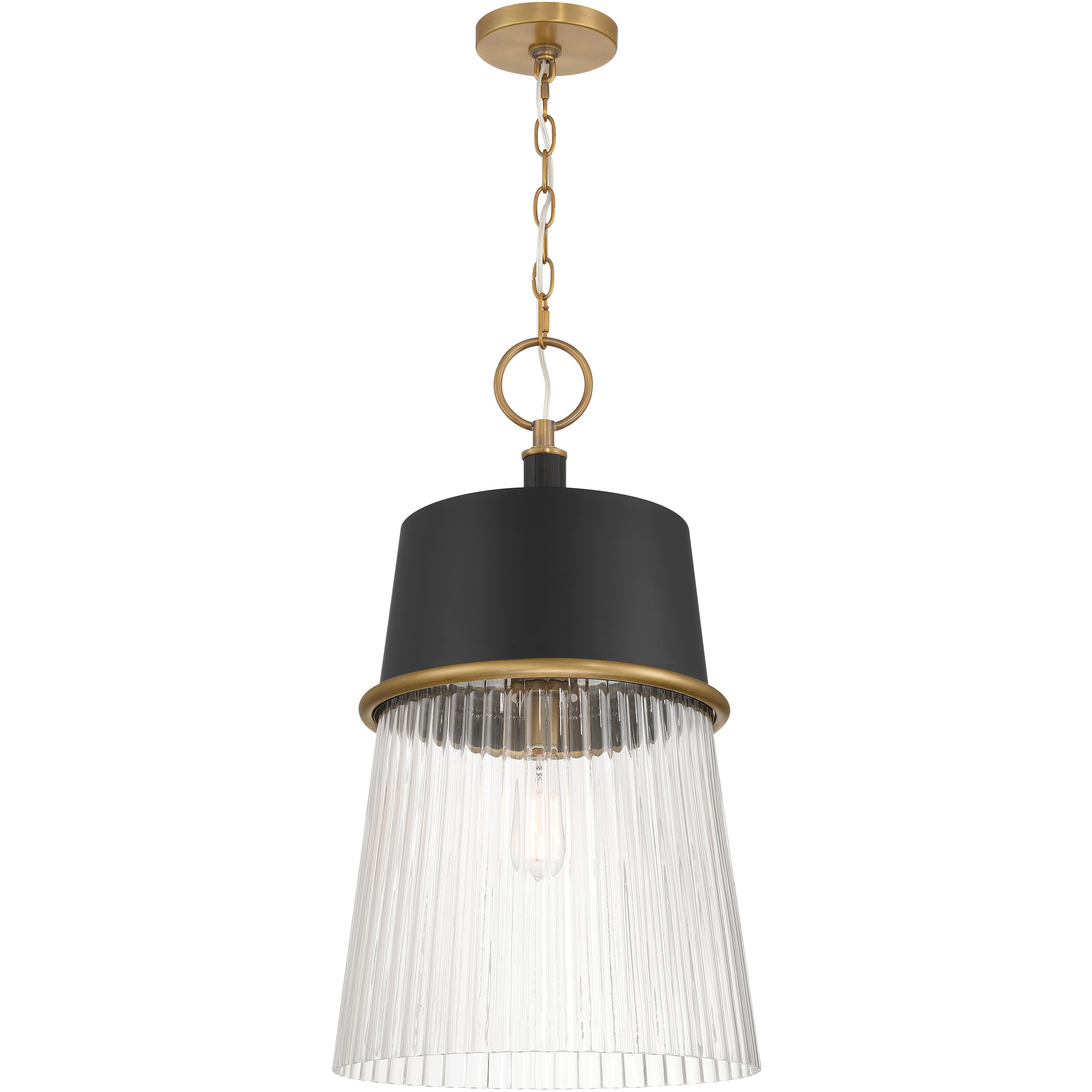 Stamford 1 Light 15 inch Legacy Brass and Dark Matte Black Pendant Ceiling Light