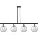 Ballston Athens 4 Light 48 inch Black Antique Brass Island Light Ceiling Light in Clear Glass, Ballston