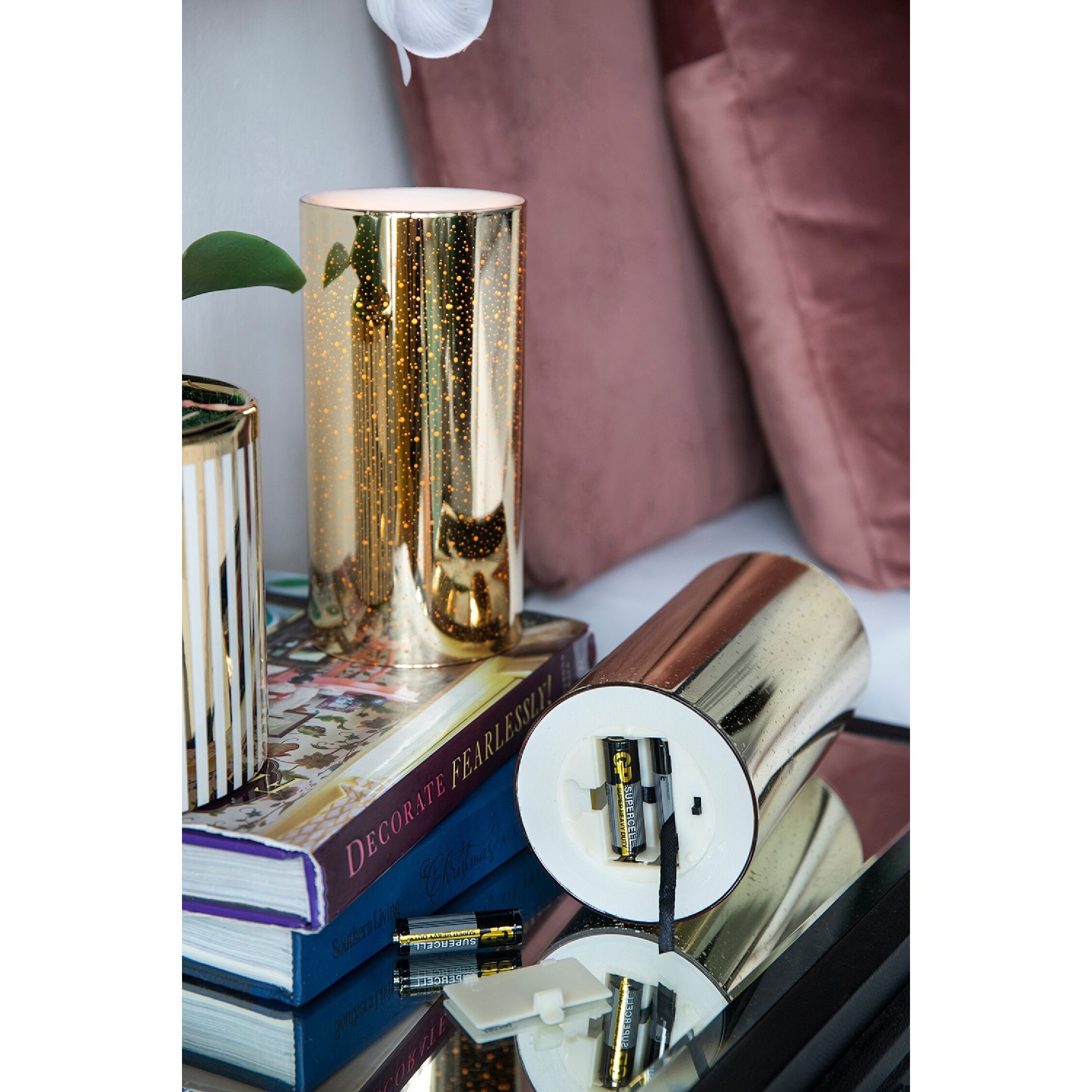 Speckled 8 X 4 inch LED Candle