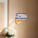 Alora Mood Scout 2 Light 8.13 inch Brushed Gold and Blue Linen Wall/Vanity Light Wall Light