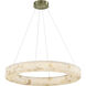 LumenAria LED 32 inch Brushed Brass Pendant Ceiling Light in Alabaster Rocks