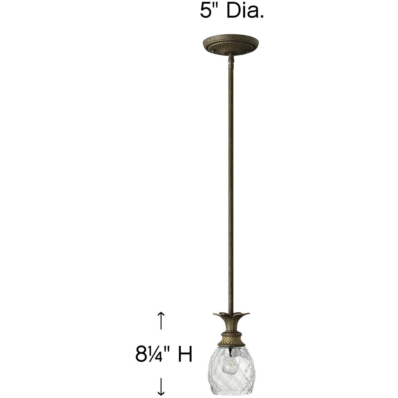 Plantation 1 Light 5 inch Pearl Bronze Indoor Mini Pendant Ceiling Light