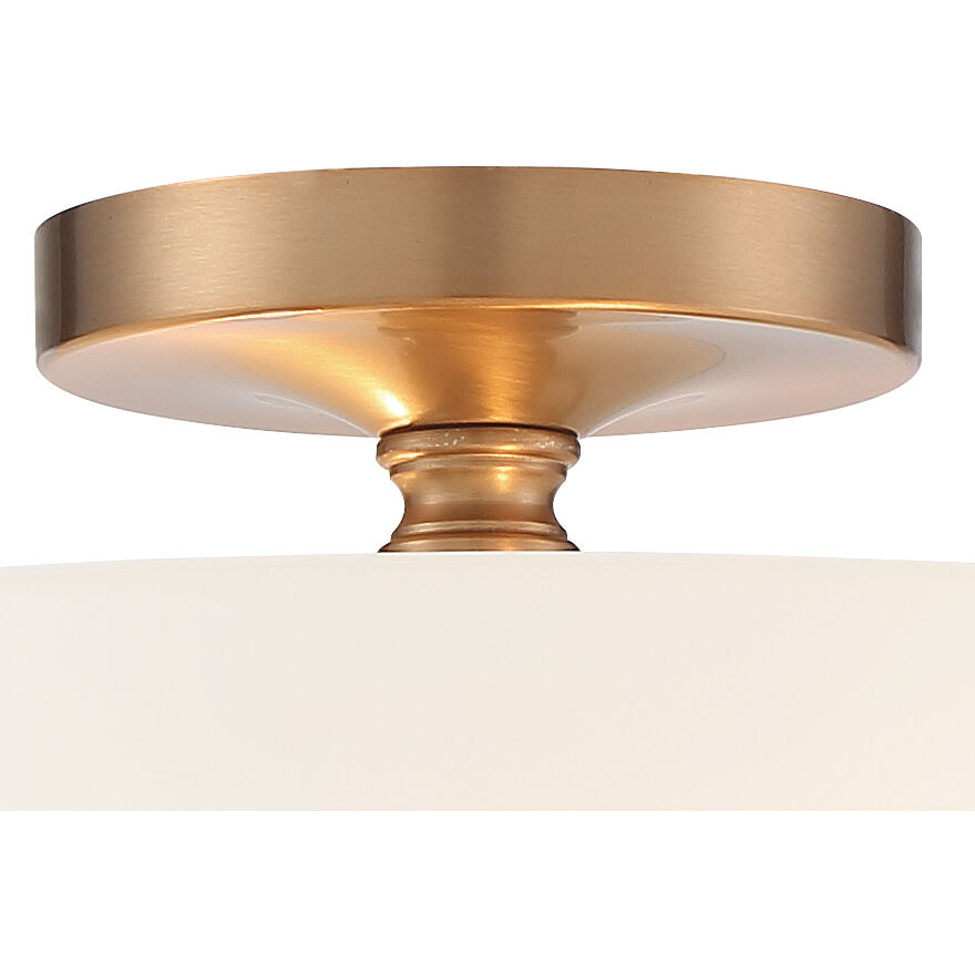 Travis 2 Light 12.5 inch Vibrant Gold Semi Flush Ceiling Light