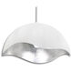 Eclos 1 Light 23.88 inch Textured White With Silver Leaf Inside Pendant Ceiling Light
