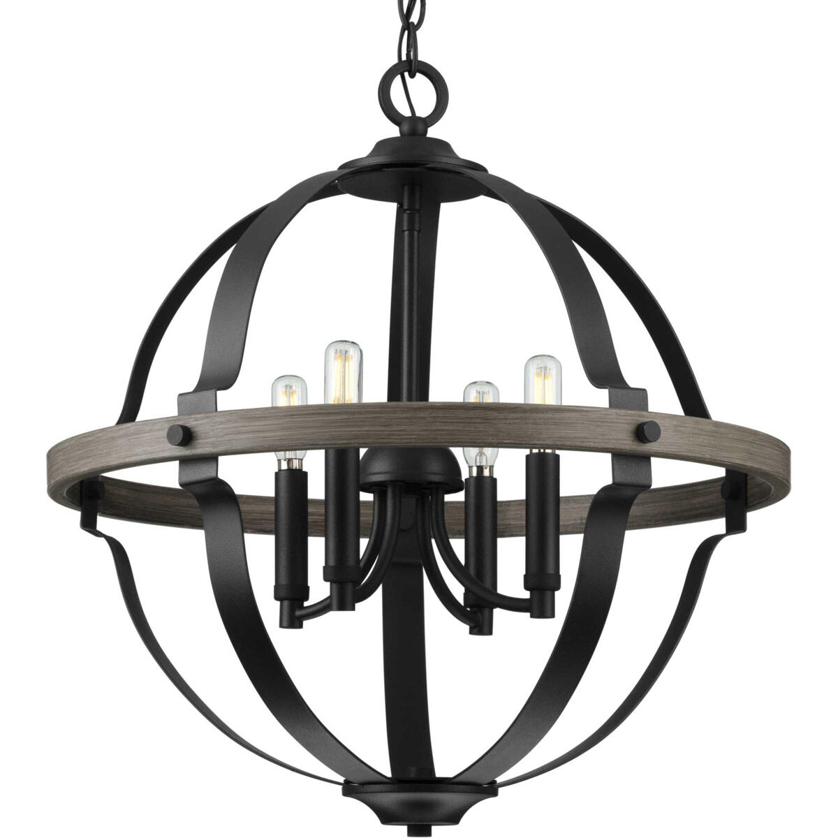Lockhart 4 Light 19.75 inch Matte Black Foyer Pendant Ceiling Light