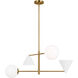 AERIN Cosmo 4 Light 36 inch Matte White and Burnished Brass Chandelier Ceiling Light in Matte White / Burnished Brass