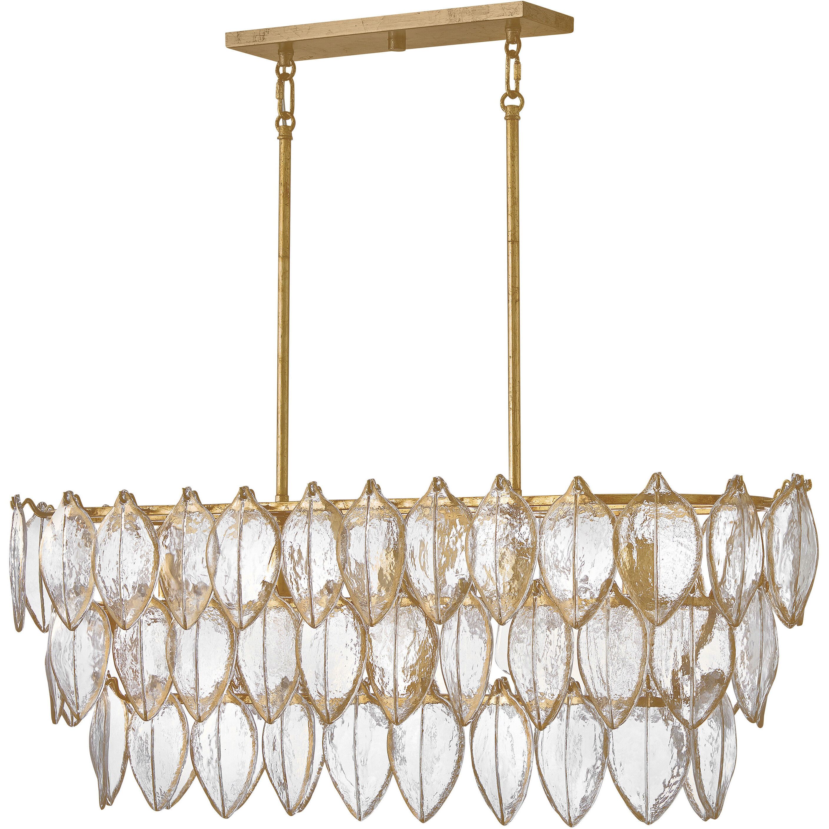 Amira 5 Light 45 inch Distressed Brass Interior Hanging Light Ceiling Light