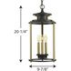 Marissa 3 Light 10 inch Antique Bronze Outdoor Hanging Lantern