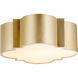 Wyatt 2 Light 16 inch Aged Brass Flush Mount Ceiling Light