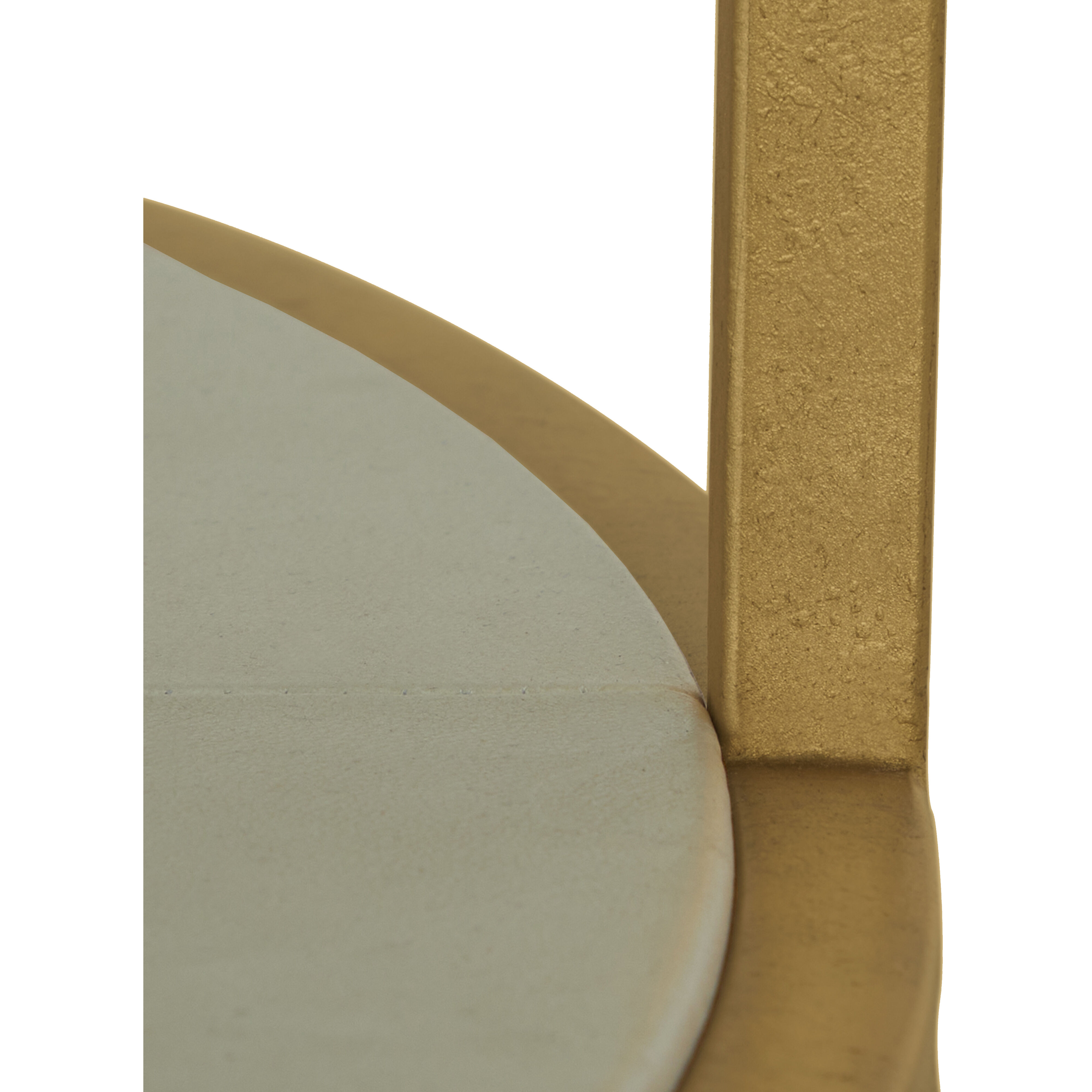 Constance 50 X 50 inch White Leather and Antique Brass Leaf Coffee Table