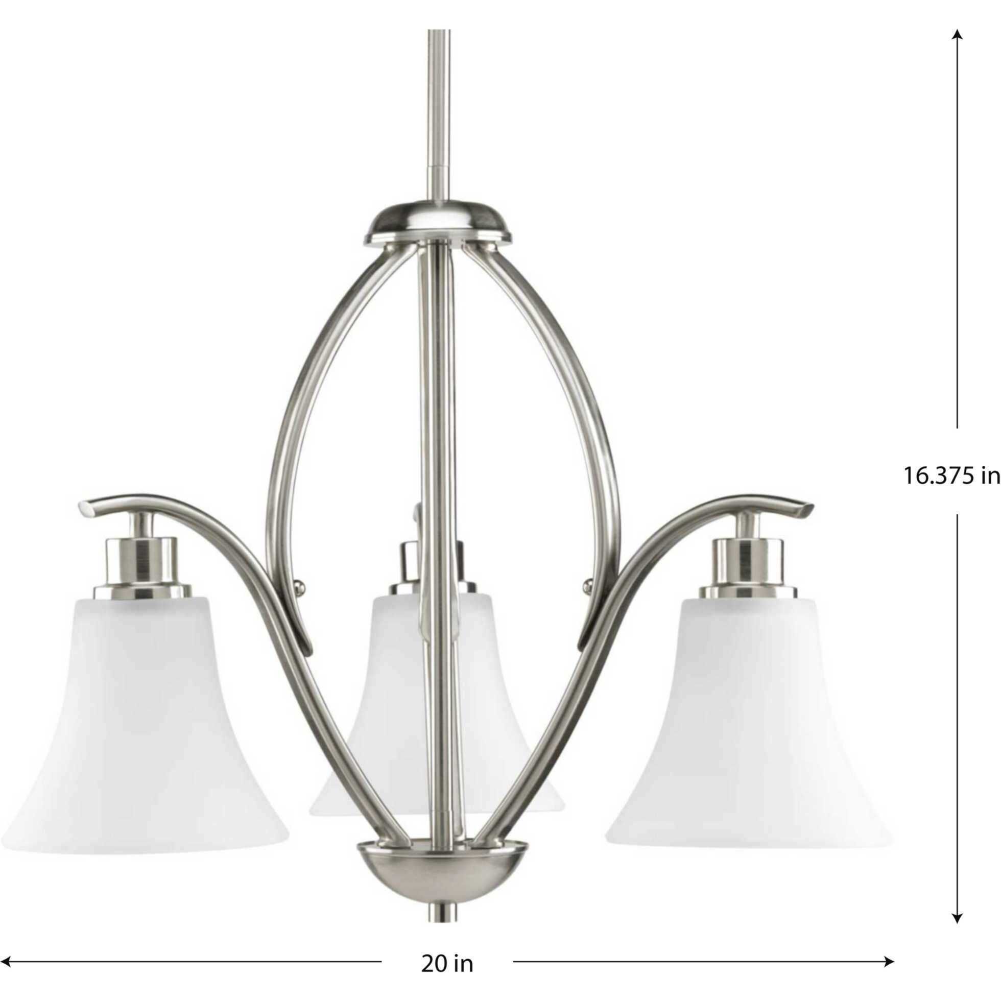 Athy 3 Light 20 inch Brushed Nickel Chandelier Ceiling Light