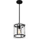 Fortress 1 Light 9.25 inch Earth Black Mini Pendant Ceiling Light