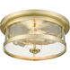 Canada 2 Light 14 inch Gold Flush Mount Ceiling Light