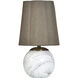 Rosalind 12 inch 40 watt White Marble and Polished Brass Table Lamp Portable Light