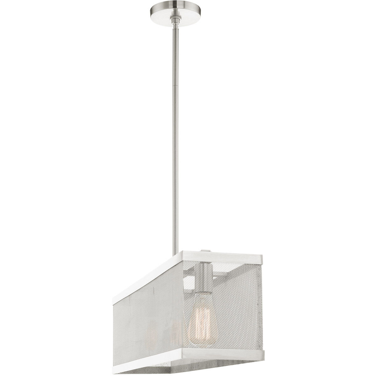 Industro 3 Light 7 inch Brushed Nickel Chandelier Ceiling Light