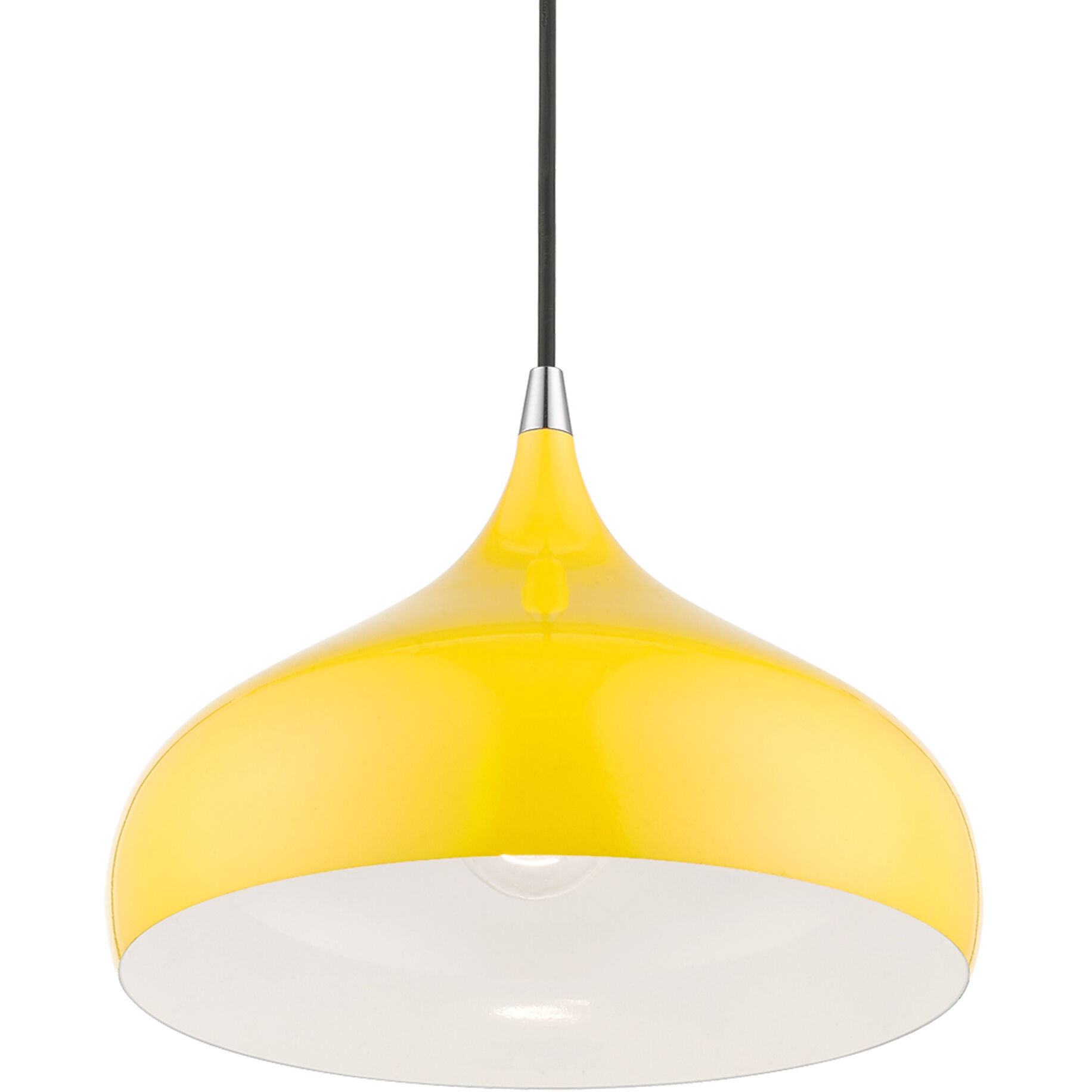 Amador 1 Light 11.75 inch Shiny Yellow with Polished Chrome Accents Pendant Ceiling Light