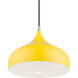 Amador 1 Light 11.75 inch Shiny Yellow with Polished Chrome Accents Pendant Ceiling Light