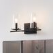 Jared 2 Light 15 inch Matte Black Vanity Light Wall Light