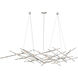 Constellation Ursa Minor LED 55 inch Satin Nickel Chandelier Ceiling Light in 3000K, White Optical Acrylic, 10 FT. Cord
