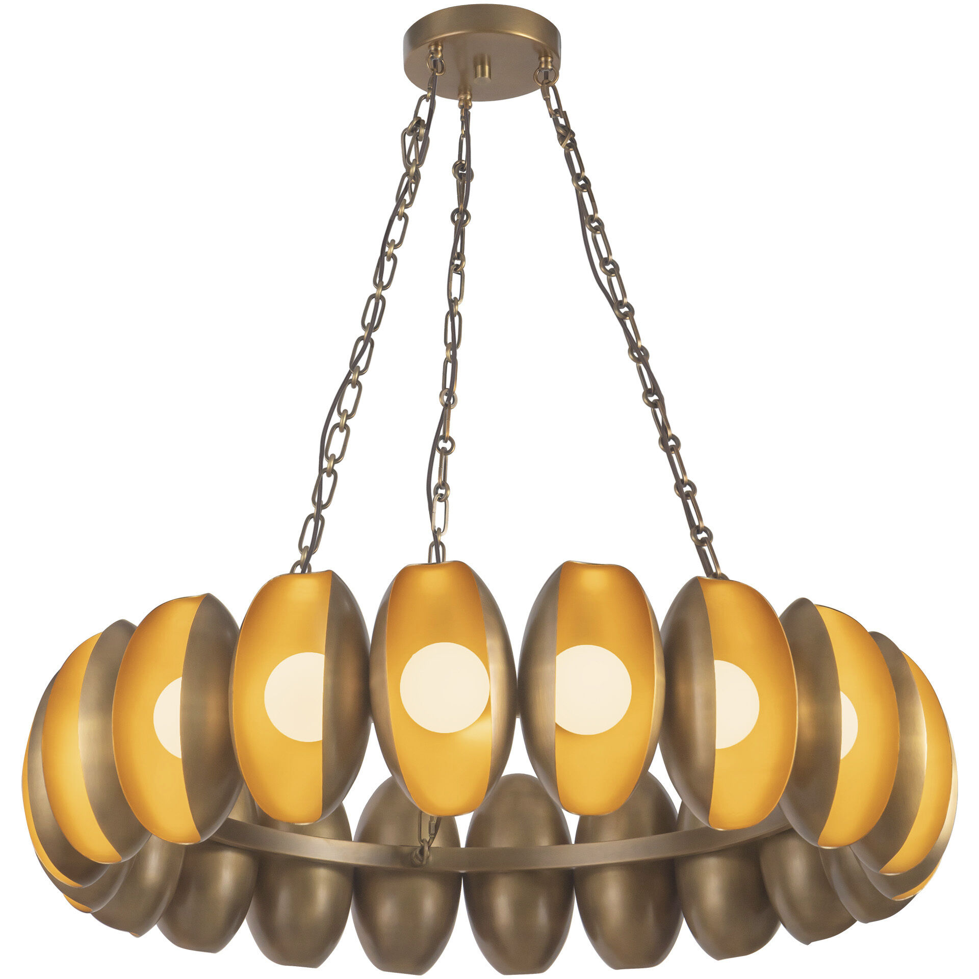 Cortez 37 inch Vintage Brass Chandelier Ceiling Light