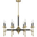 Consulate 8 Light 34 inch Matte Black and Warm Brass Chandelier Ceiling Light