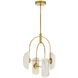 Roll 4 Light 20 inch Antique Brass and Ivory Chandelier Ceiling Light
