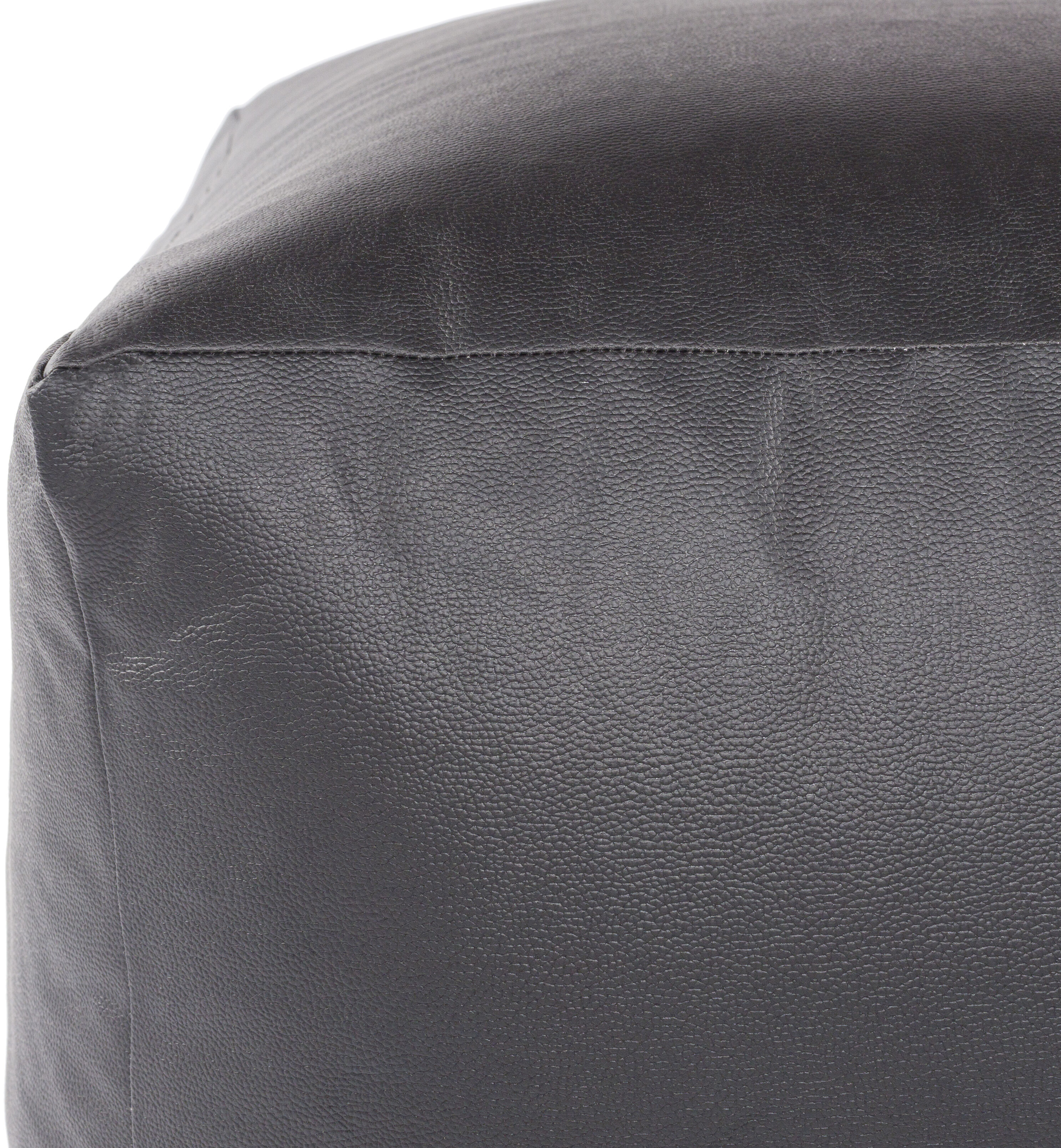 Mack 14 inch Black Pouf, Rectangle
