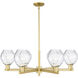 Arcadia Waverly 6 Light 35.75 inch Satin Gold Chandelier Ceiling Light
