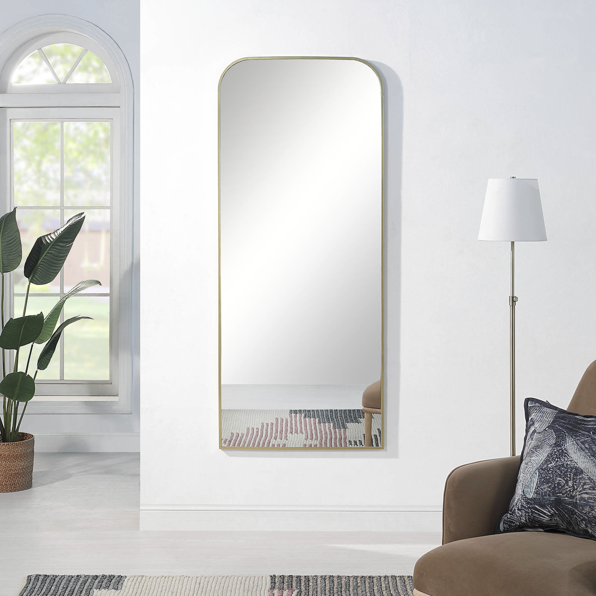 Meryem 72 X 30 inch Clear and Gold Wall Mirror