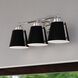 Barrington LED 24.25 inch Matte Black and Chrome Bathroom Light Wall Light in 3