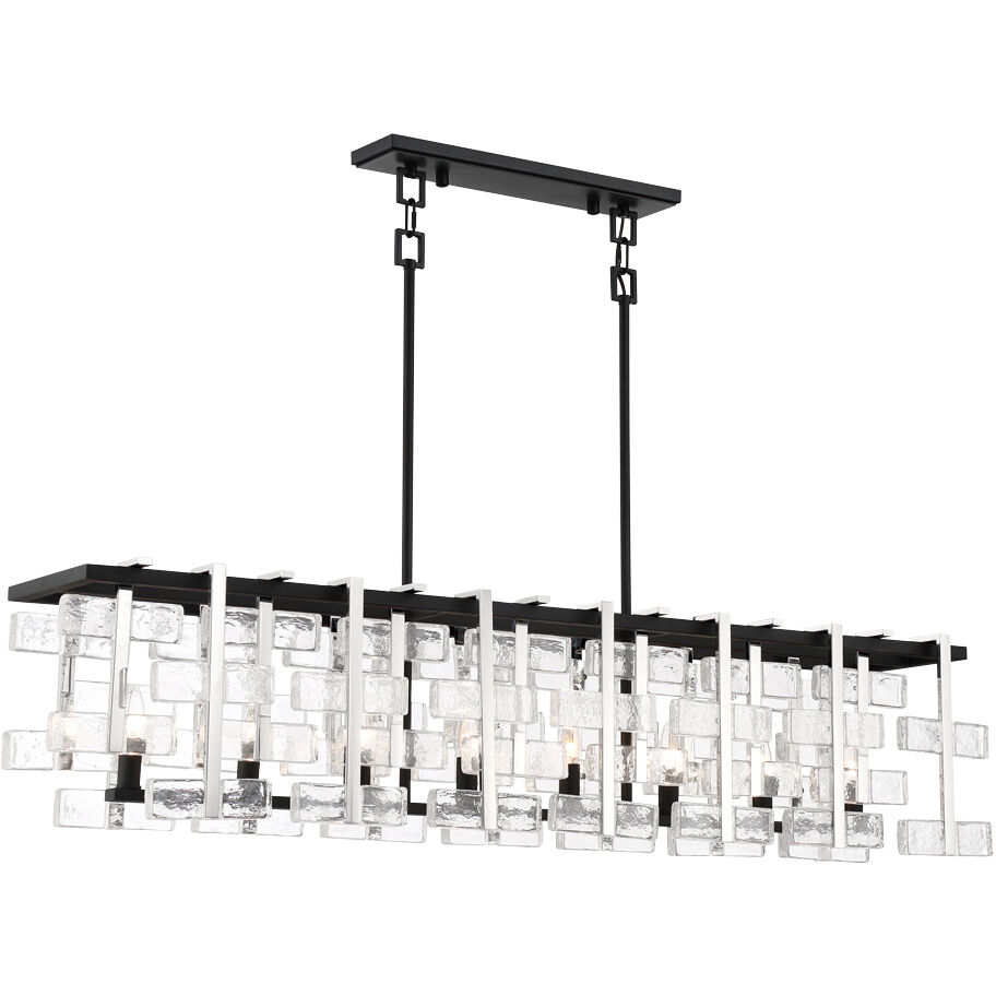 Painesdale 8 Light 55.5 inch Sand Coal And Polished Nickel Island Light Ceiling Light