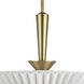 Alora Mood Bridgette 1 Light 16.38 inch Brushed Gold and Folded White Pendant Ceiling Light in Linen Shade