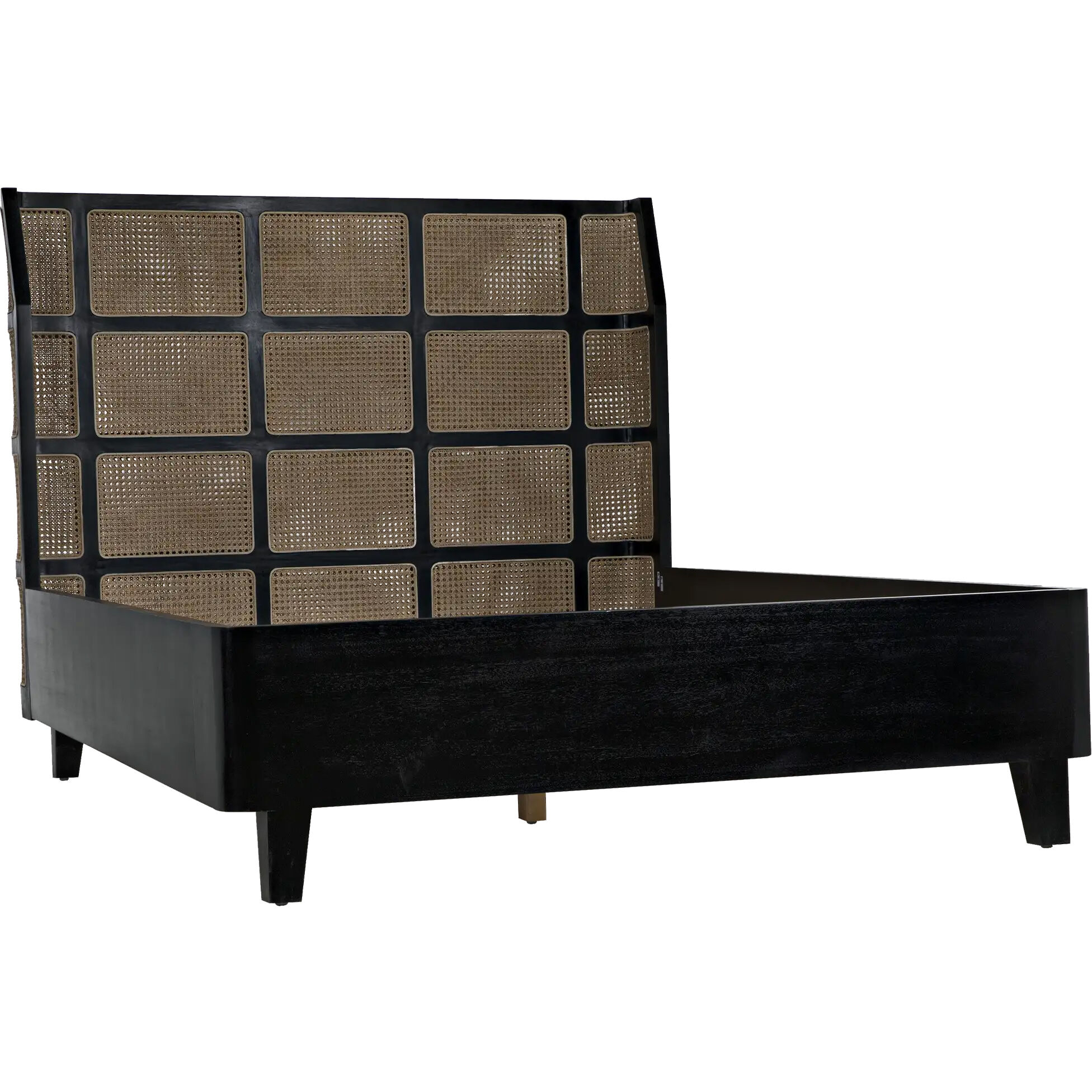 Porto A Hand Rubbed Black Bed, Queen