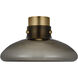 Avroko Morgan LED 18 inch Hand-Rubbed Antique Brass with Smoke Glass Flush Mount Ceiling Light