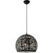 Chantily 3 Light 15.75 inch Black with Brushed Nickel Accents Pendant Ceiling Light