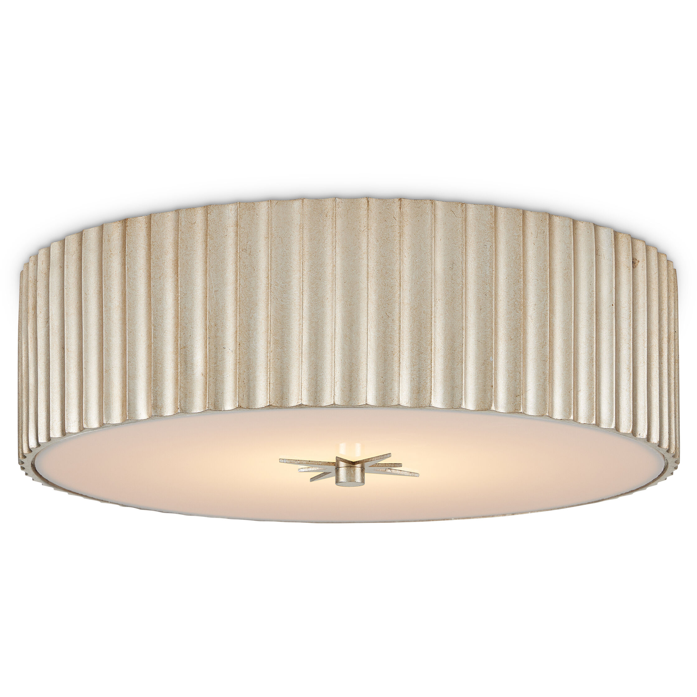 Caravel 1 Light 14 inch Silver Leaf Flush Mount Ceiling Light