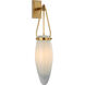 Chapman & Myers Myla LED 4.25 inch Antique-Burnished Brass Bracketed Sconce Wall Light in White Glass, Medium