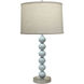 Ellie 25 inch 150.00 watt Light Blue and Satin Nickel Table Lamp Portable Light
