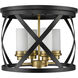 Malcalester 4 Light 15.75 inch Matte Black and Olde Brass Flush Mount Ceiling Light