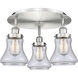 Bellmont 3 Light 17.75 inch Satin Nickel Flush Mount Ceiling Light in Seedy