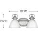 Rowan 2 Light 16 inch Chrome Vanity Light Wall Light