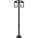 Nyack 6 Light 93 inch Black with Brushed Nickel Cluster Outdoor Post Light