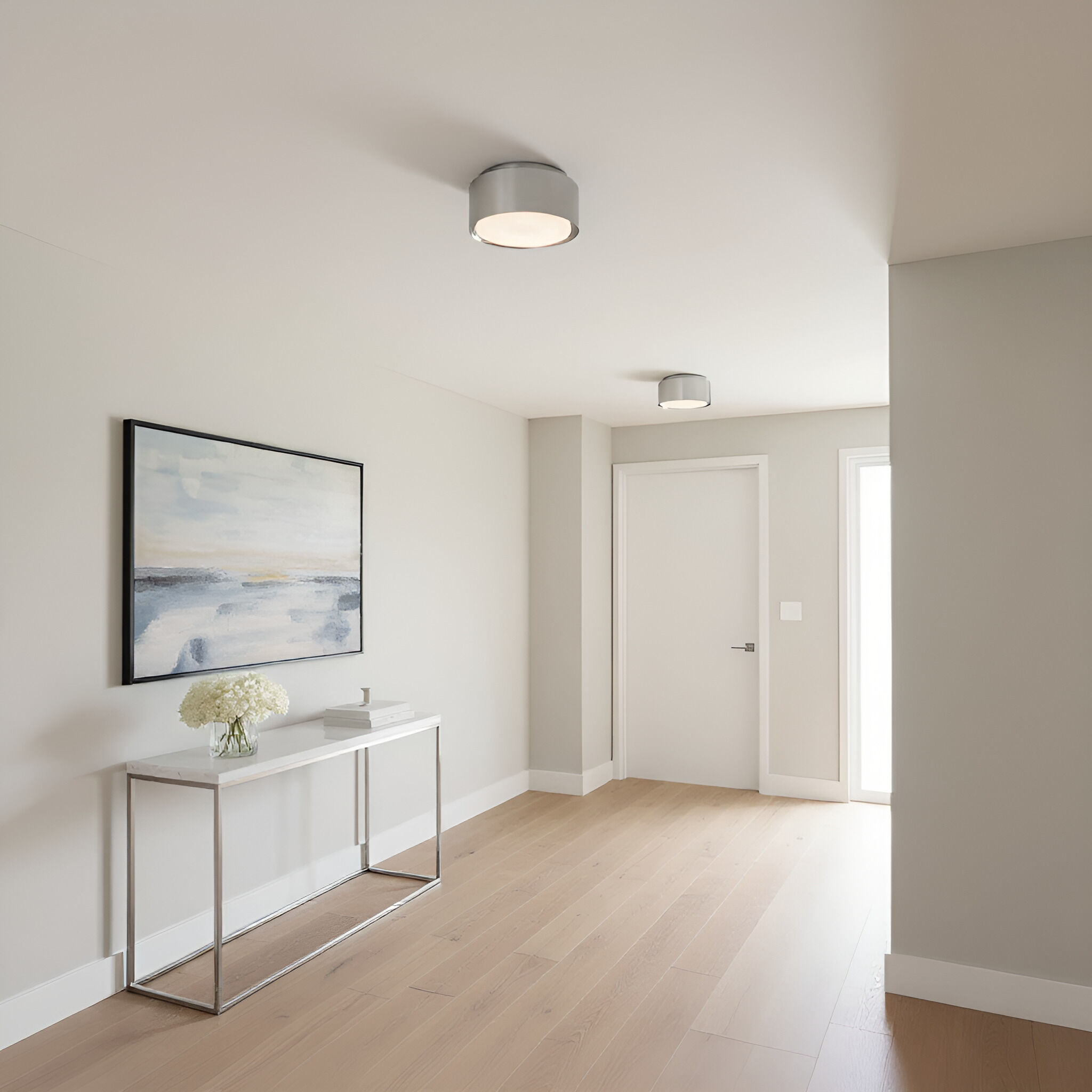 Drew & Jonathan Dartmore 1 Light 10 inch Brushed Nickel Flush Mount Ceiling Light, Small