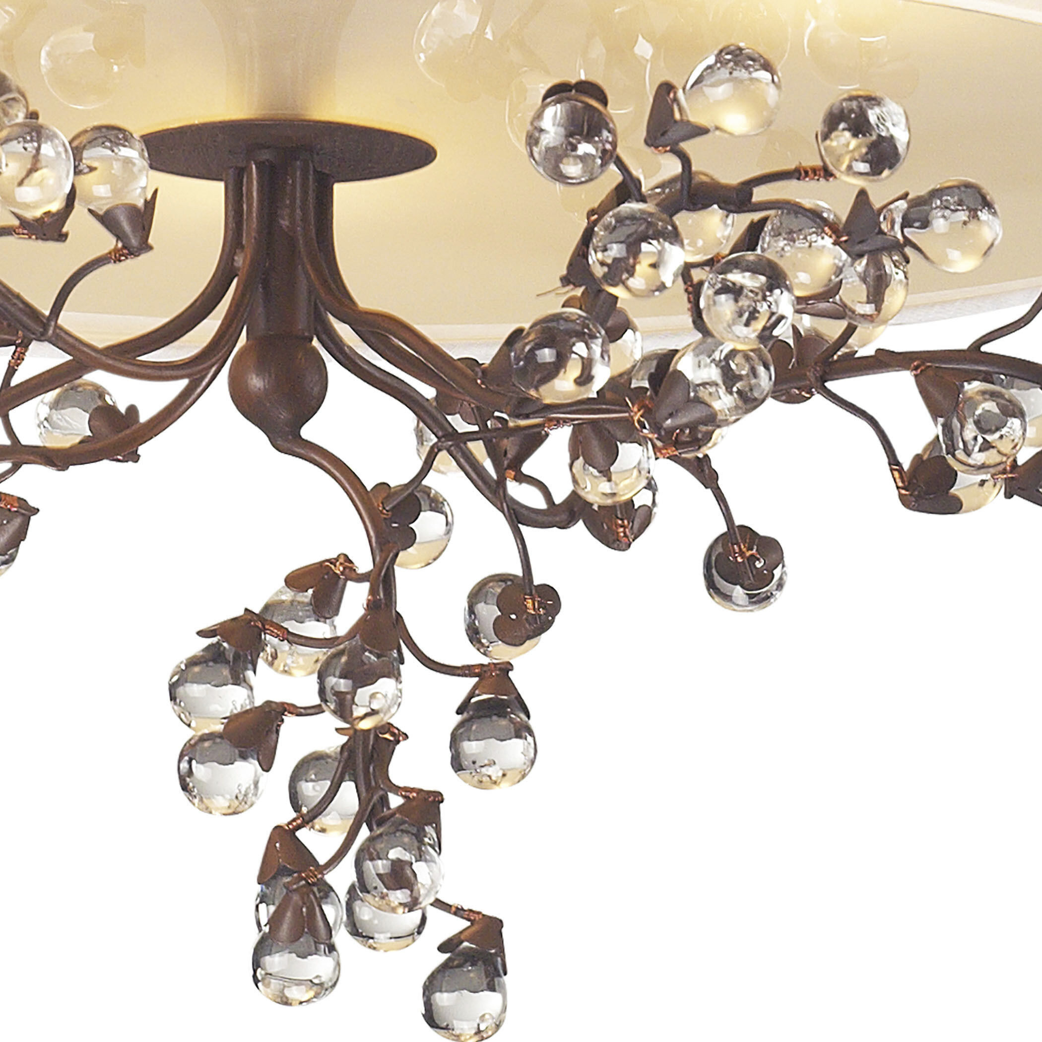 Winterberry 3 Light 16 inch Antique Darkwood Semi Flush Mount Ceiling Light