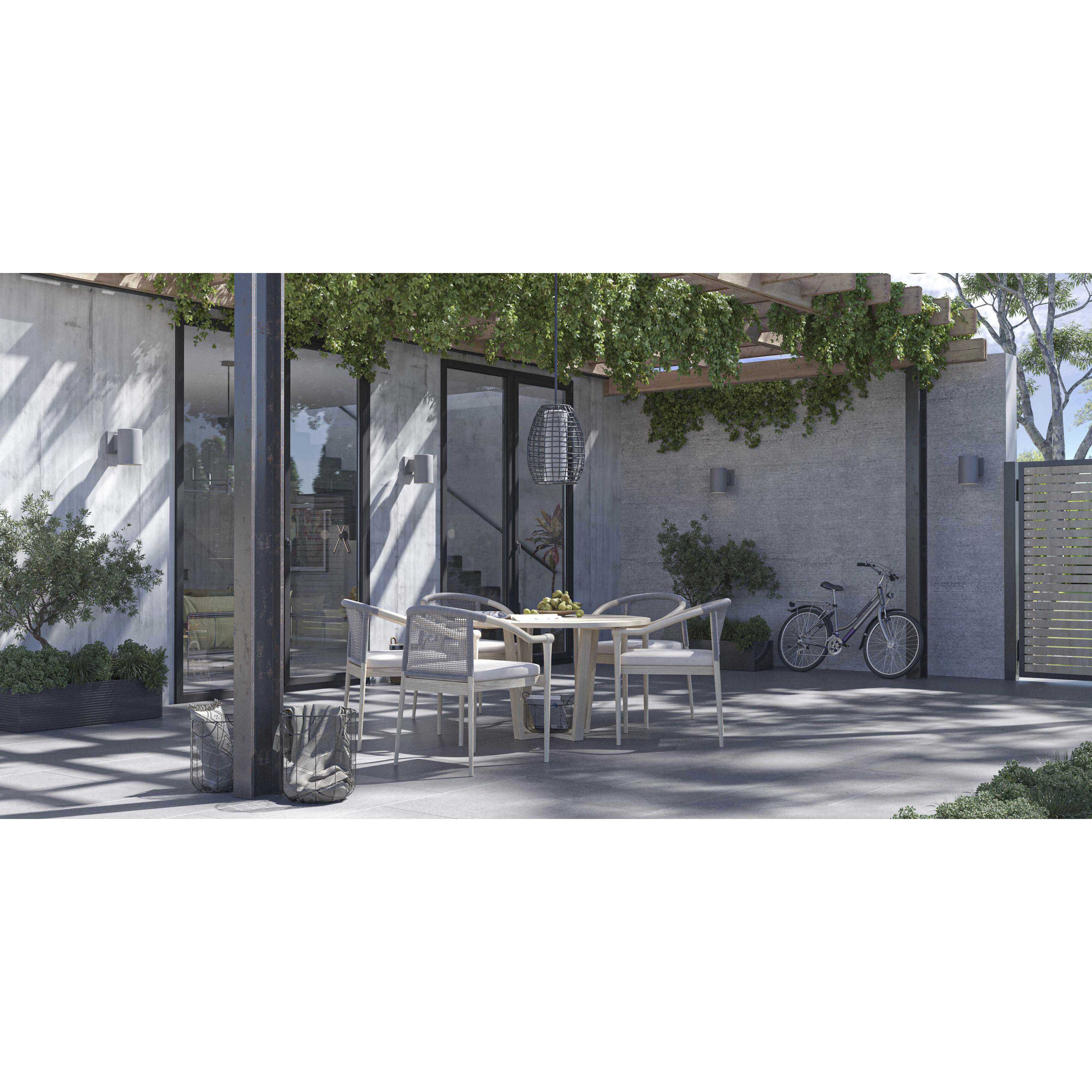 Cylinder Outdoor Wall Cylinder in Metallic Grey, LED Lamping, Progress LED