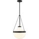 Lincoln 1 Light 12.75 inch Matte Black Pendant Ceiling Light