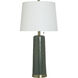 Lagrange 30 inch 100.00 watt Dark Green and Brushed Brass Table Lamp Portable Light