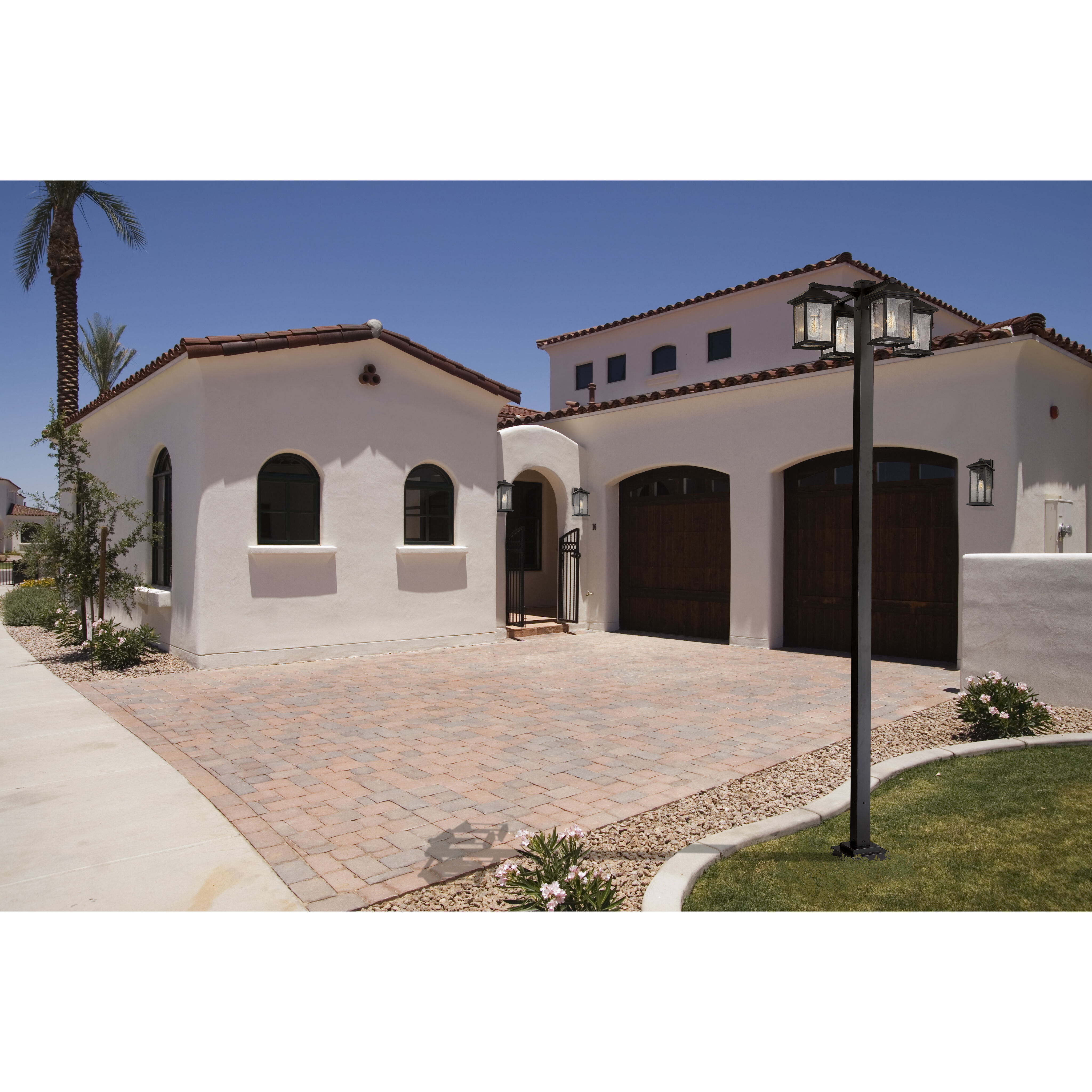 Portland 4 Light 99 inch Oil Rubbed Bronze Outdoor Post Mounted Fixture